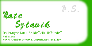 mate szlavik business card